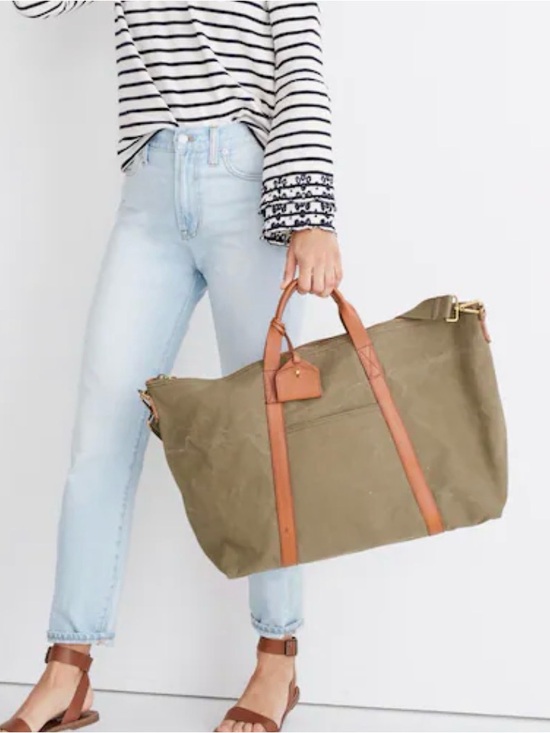 Madewell Handbags - Madewell The Essential Overnight Bag in Canvas, Black Sea - NWT